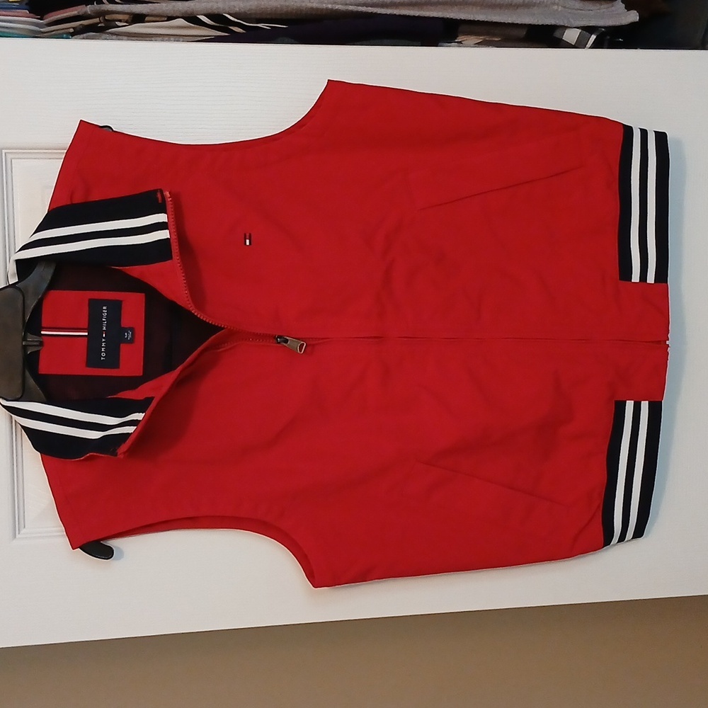 Tommy Hilfiger Red Full-Zip Vest Men's Small